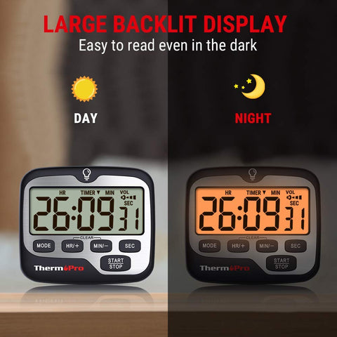 ThermoPro TM01 reloj digital compacto para llevar a cualquier lugar.