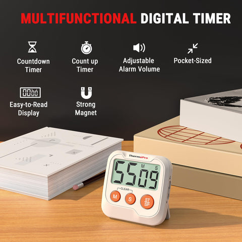 ThermoPro TM03 temporizador de cocina con alarma de dos niveles