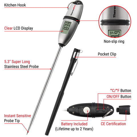 ThermoPro TP02S selector Celsius/Fahrenheit para uso internacional.