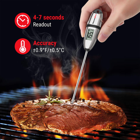 ThermoPro TP02S sonda larga de acero para mayor seguridad.