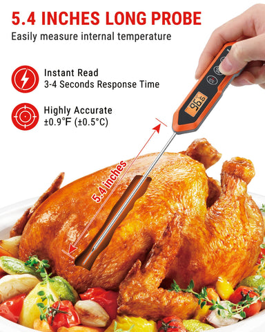 Termómetro ThermoPro TP15H con sonda de 5,4 pulgadas para cocción precisa.