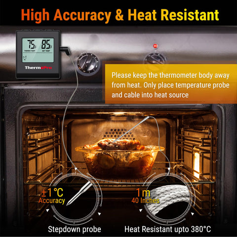 ThermoPro TP16H cable de 40 pulgadas para medir sin abrir el horno
