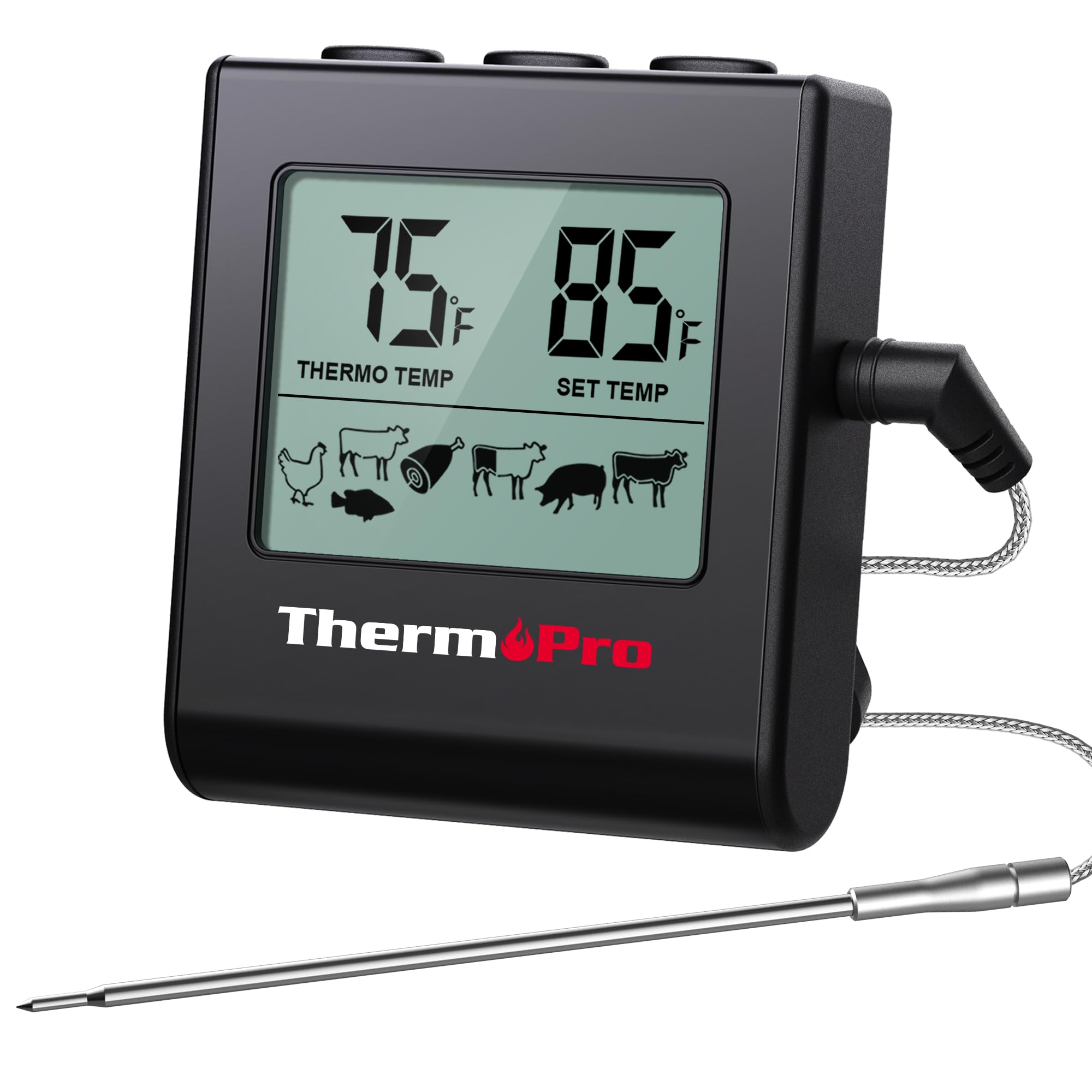 ThermoPro TP16H pantalla LCD clara para cocinar carnes con precisión