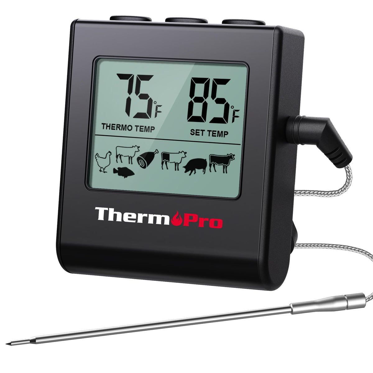 ThermoPro TP16H pantalla LCD clara para cocinar carnes con precisión
