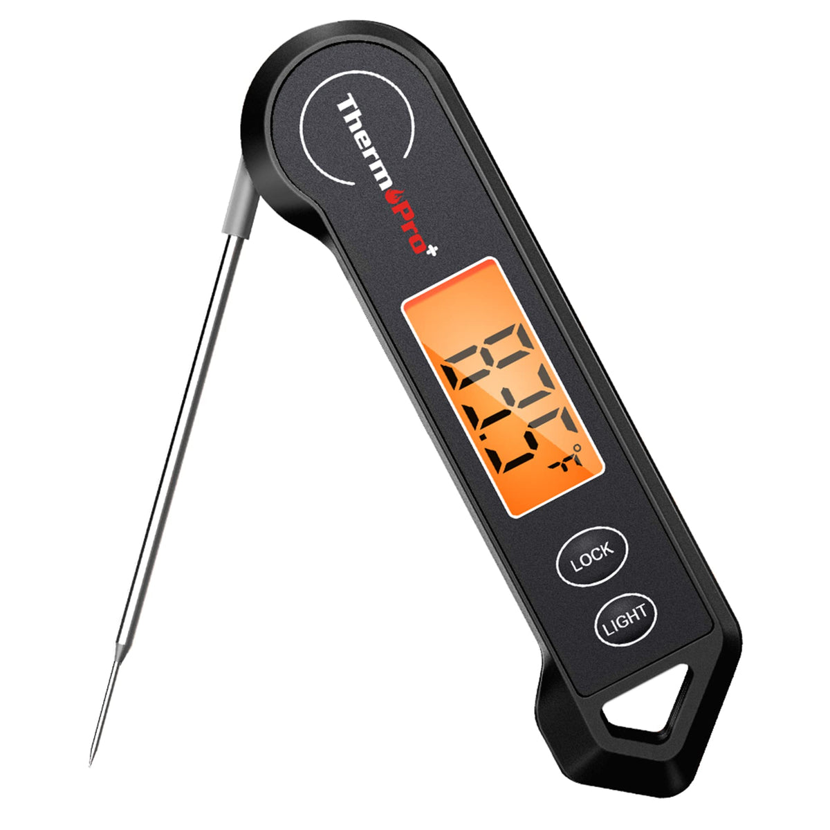 ThermoPro TP19H muestra la pantalla giratoria de 180° para lecturas claras en cualquier ángulo.