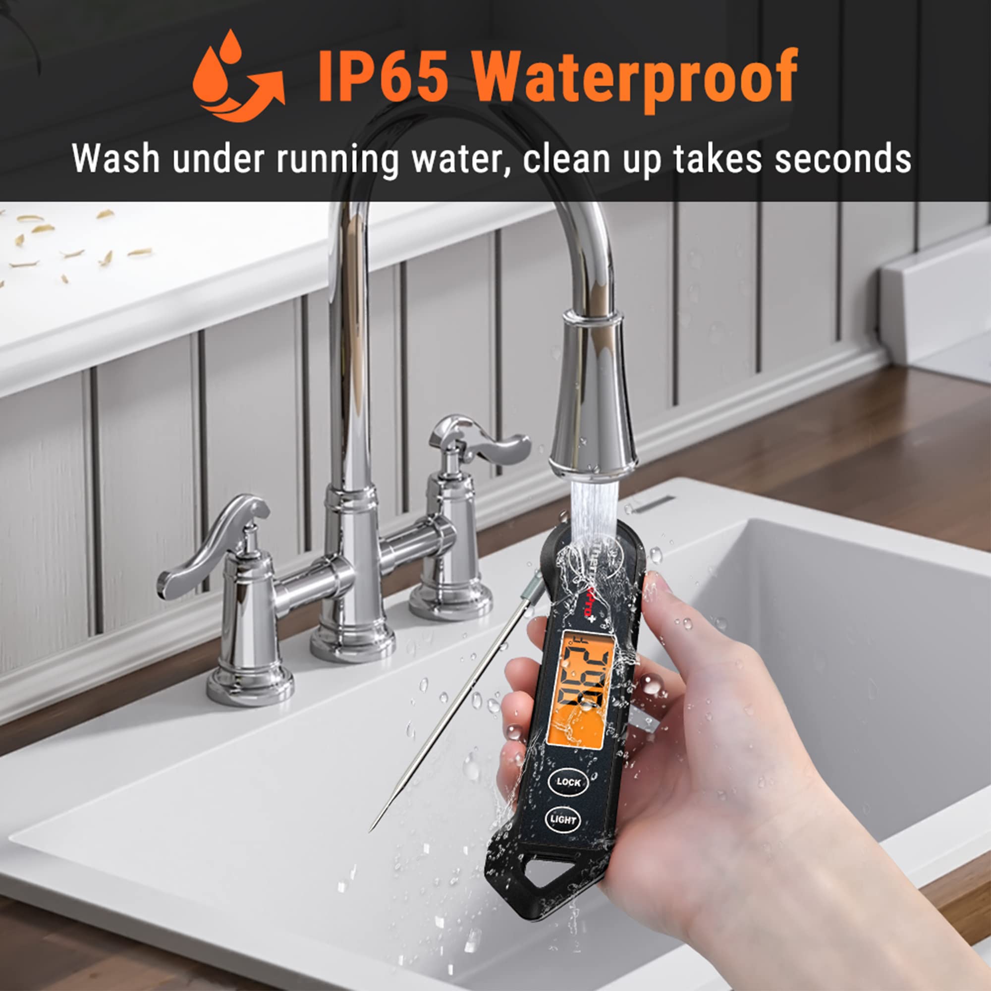 ThermoPro TP19H sonda de acero inoxidable de 4,3 pulgadas para precisión en carnes.