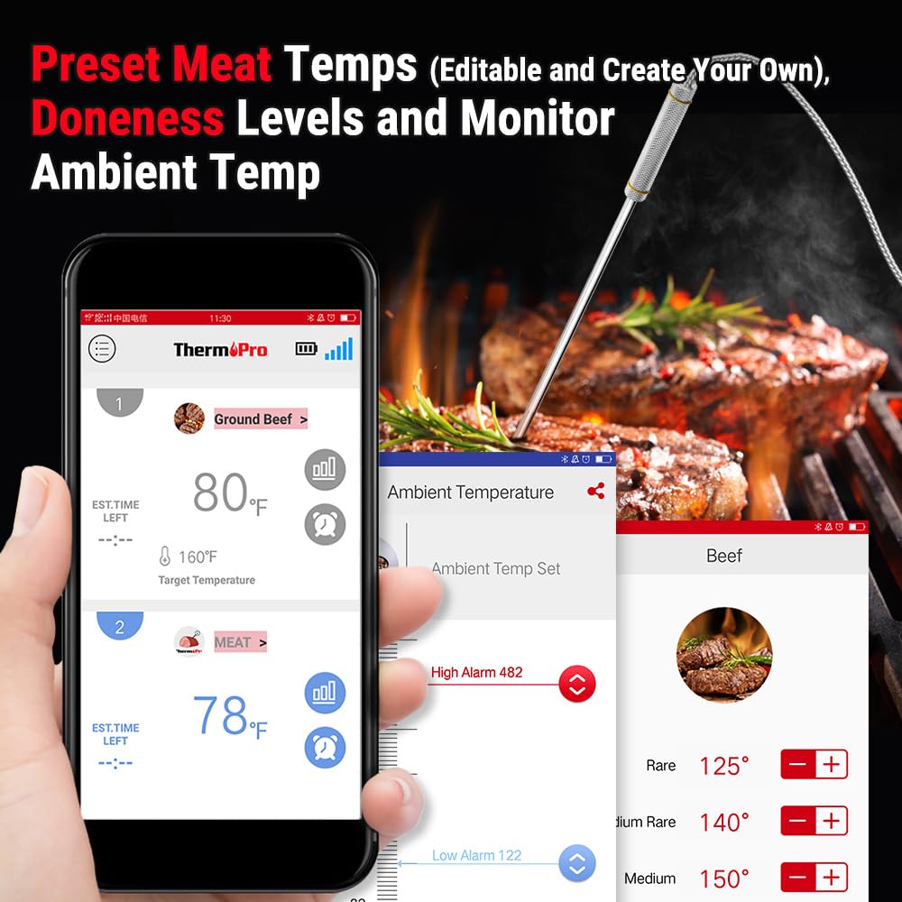 ThermoPro TP25 alarmas y temporizadores para control de cocción