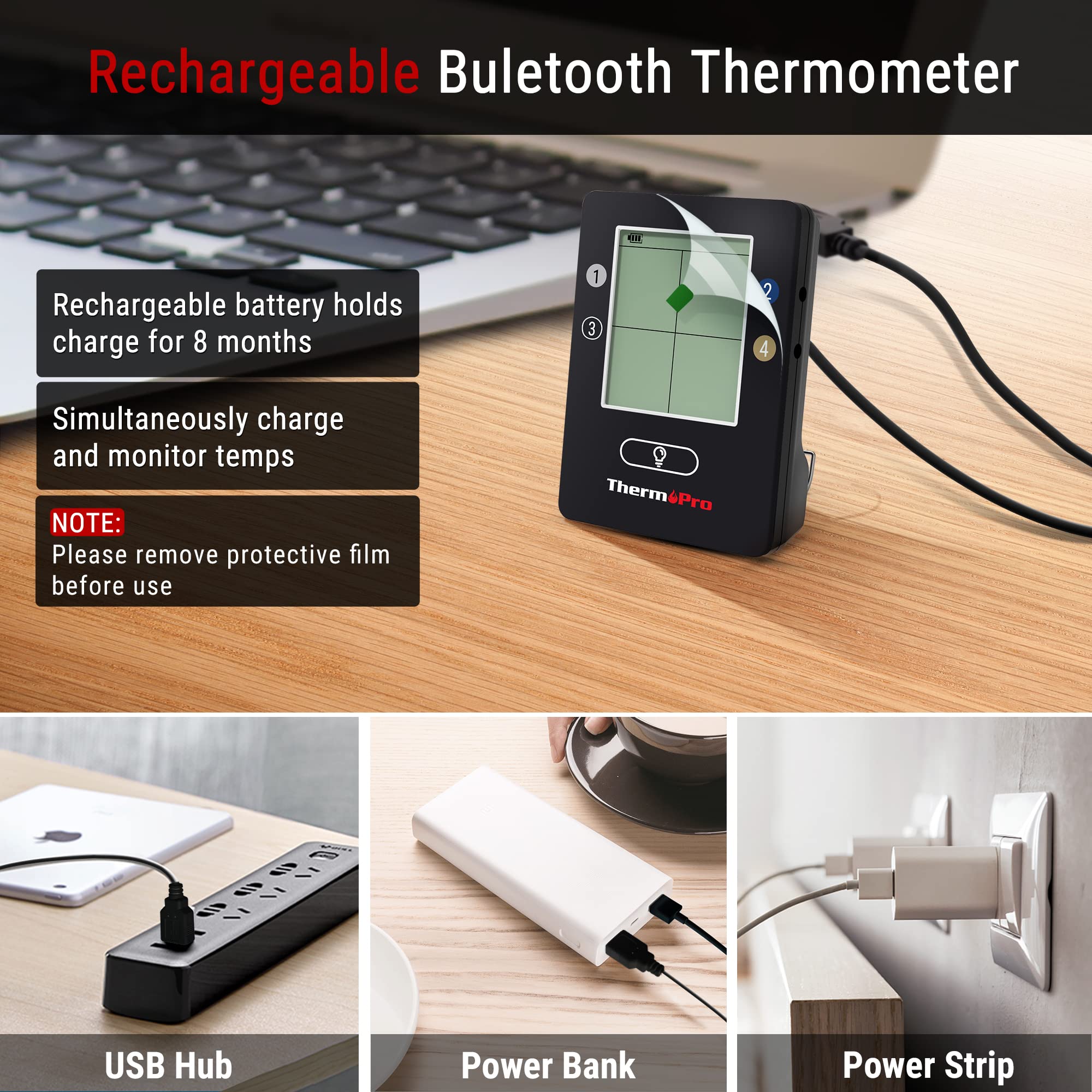 ThermoPro TP25 almacenamiento de sondas para organización tras la cocción