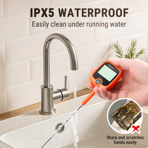 ThermoPro TP509 diseño a prueba de salpicaduras IPX5 con limpieza fácil
