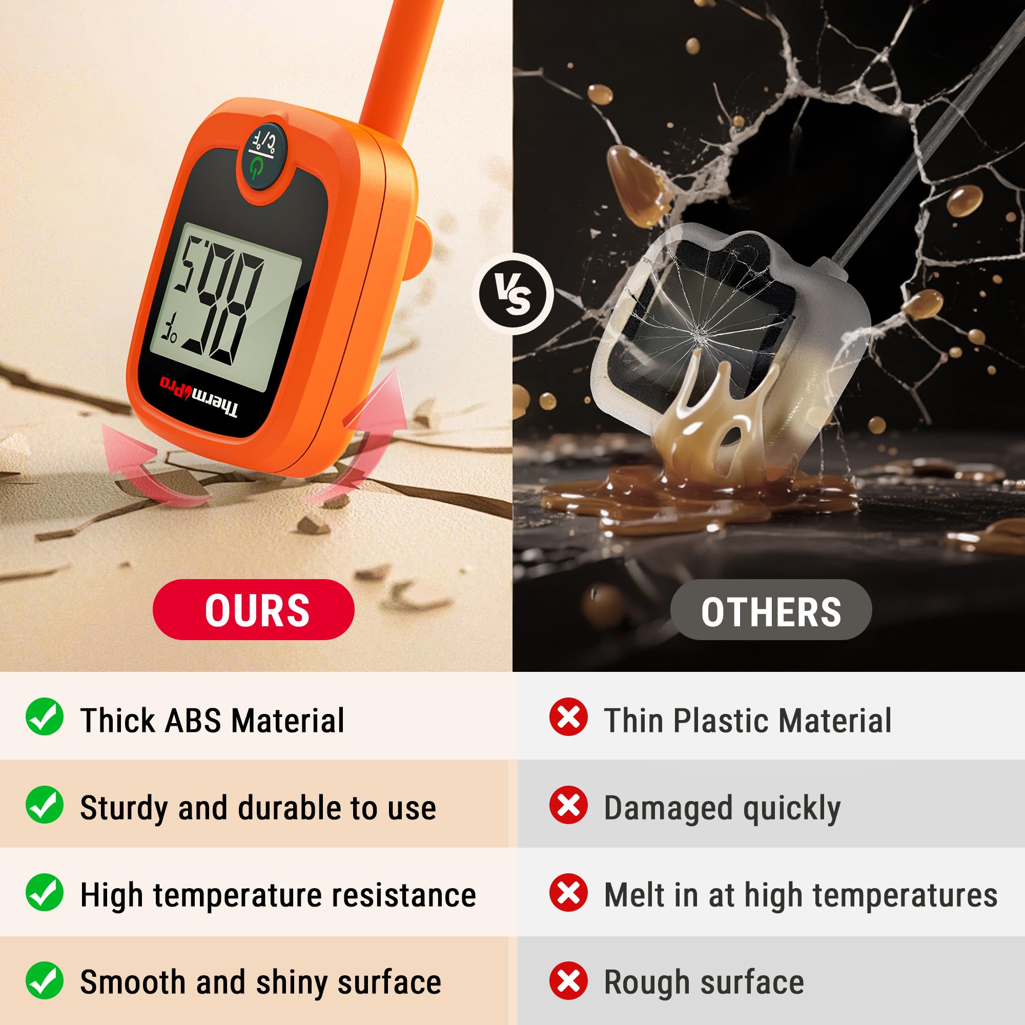 ThermoPro TP509 lectura instantánea en 3-5 segundos para alimentos