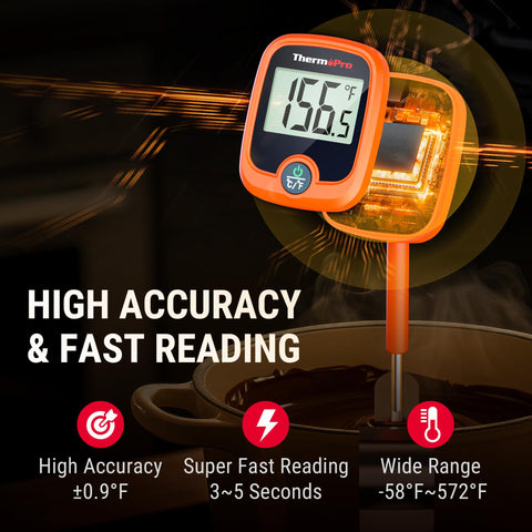 ThermoPro TP509 pantalla giratoria de 90 grados facilita la lectura