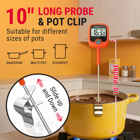 ThermoPro TP509 sonda de 10 pulgadas lista para monitorear alimentos