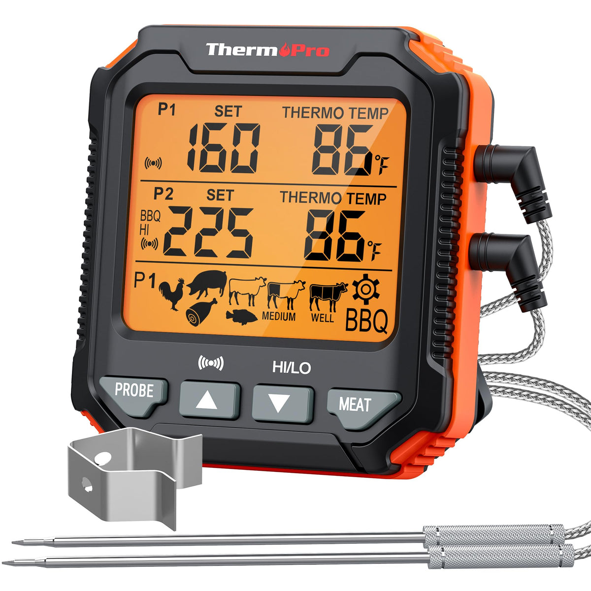 Termómetro ThermoPro TP717 con lectura clara para parrilla, control de cocción de carnes