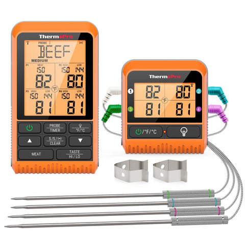 ThermoPro TP829, termómetro inalámbrico para parrilla, libertad de movimiento al cocinar.