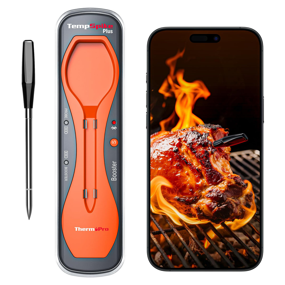 ThermoPro TP970 con sonda ultra-delgada para carne jugosa y mediciones precisas.