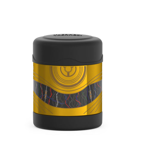 THERMOS FUNtainer C-3PO vista frontal que muestra diseño infantil y cerradura segura