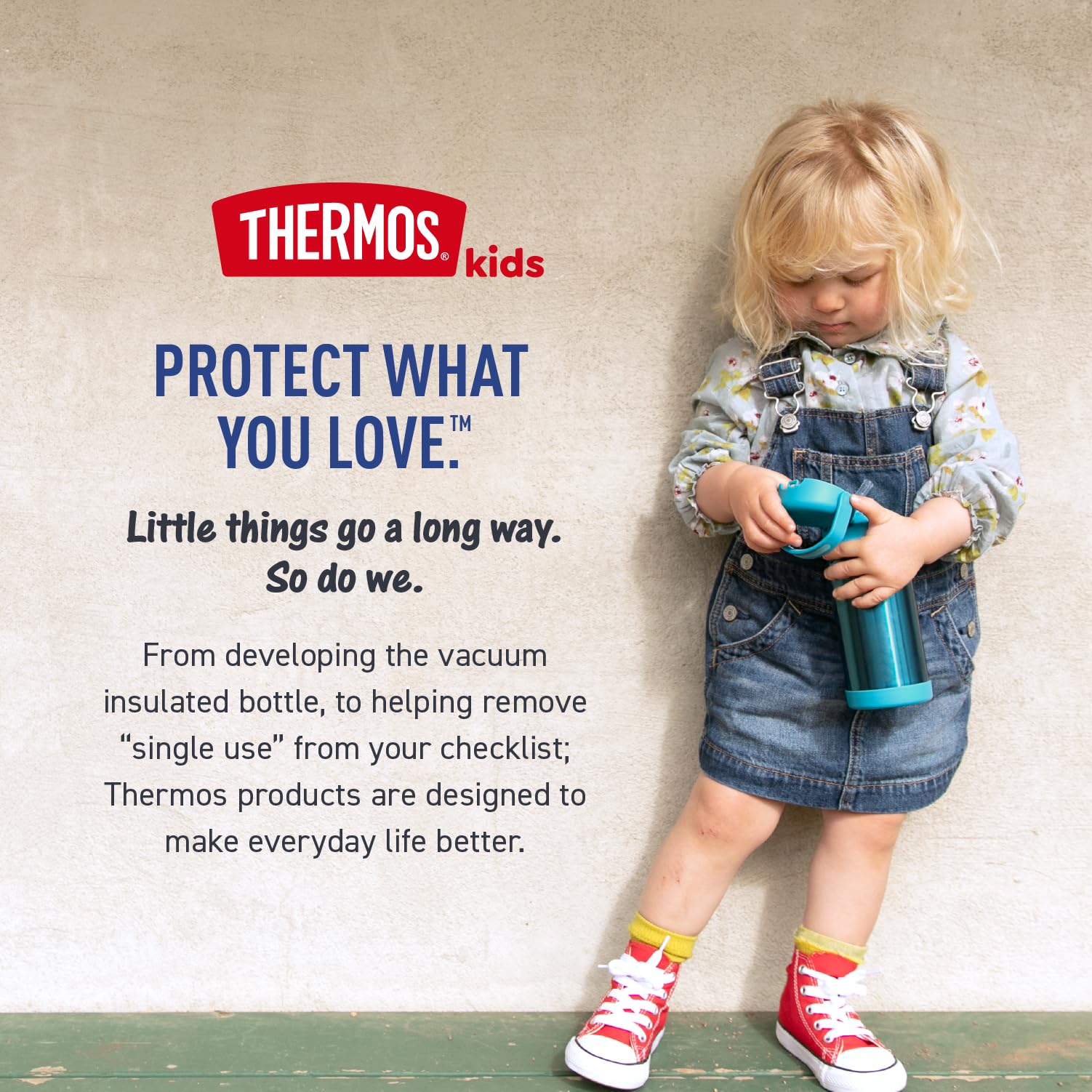 THERMOS FUNTAINER etiqueta con capacidad 10 oz y material 18/8 acero inoxidable