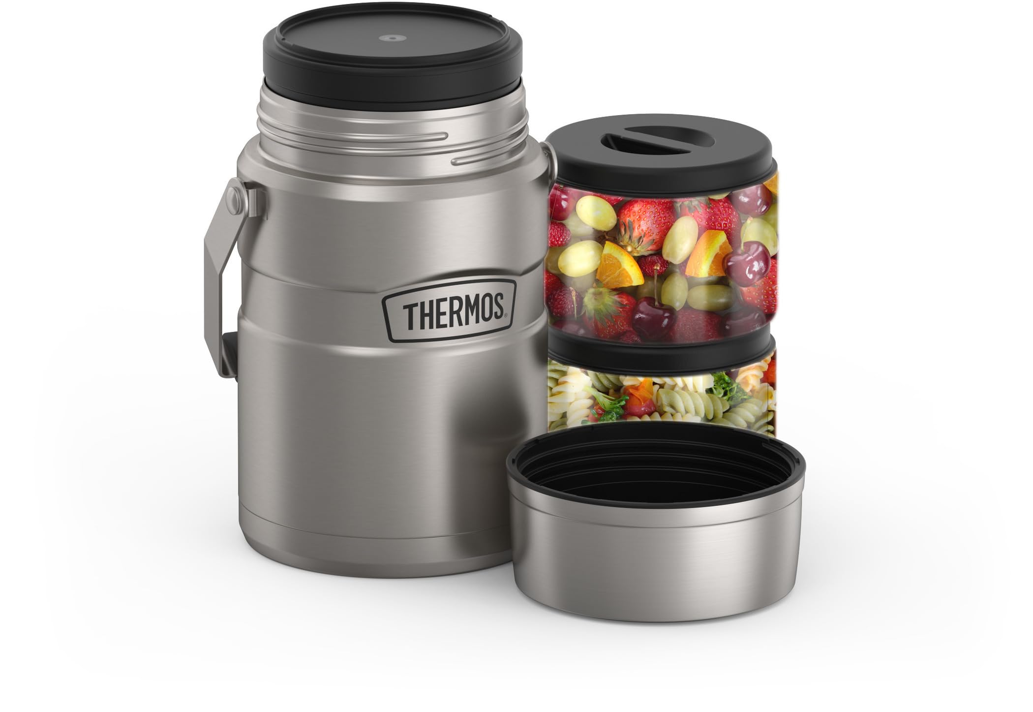 THERMOS interior con boca ancha y recipientes, limpieza y servicio sencillo