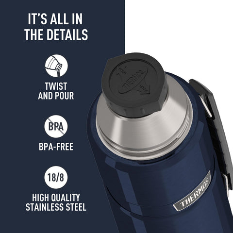 El exterior THERMOS permanece frío al tacto, sin sudor con bebidas frías.