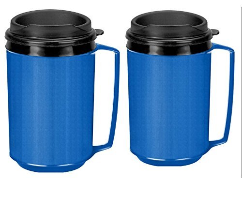 ThermoServ dos tazas Aladdin azul para mantener el café caliente por más tiempo
