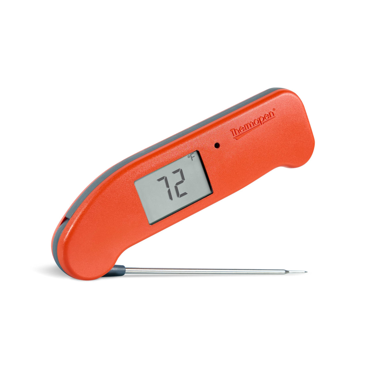 Thermapen ONE de ThermoWorks, lectura instantánea para verificar la cocción rápidamente.