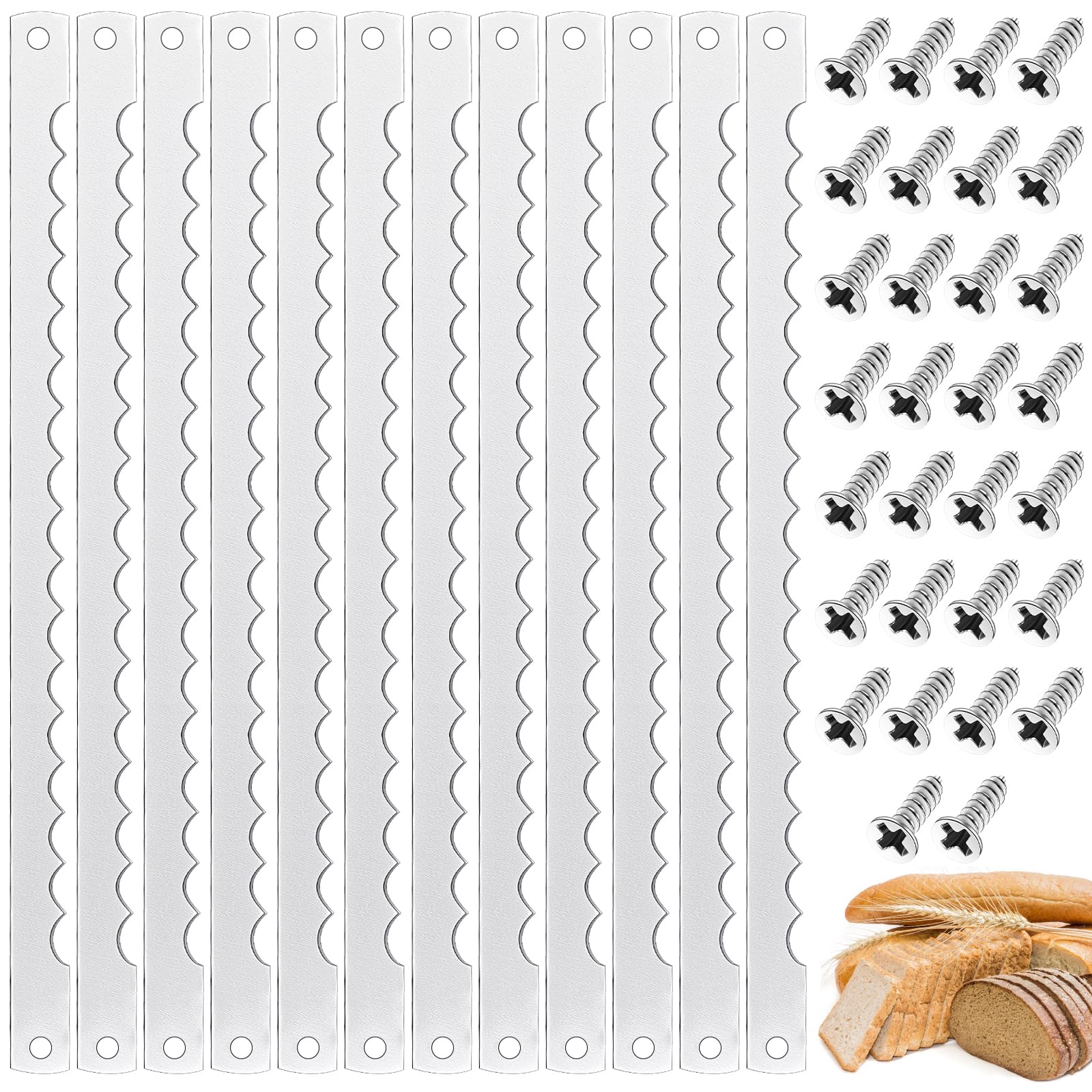Therwen hojas para cuchillo de pan dentadas para cortes precisos del pan