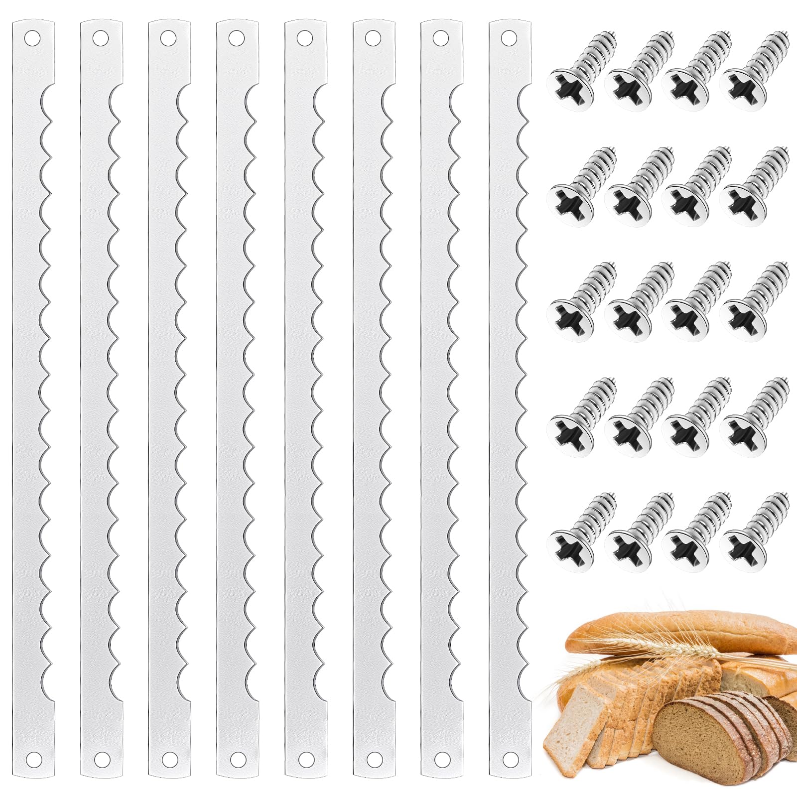 Therwen hoja de cuchillo para pan en forma de lazo, acero inoxidable, corte preciso