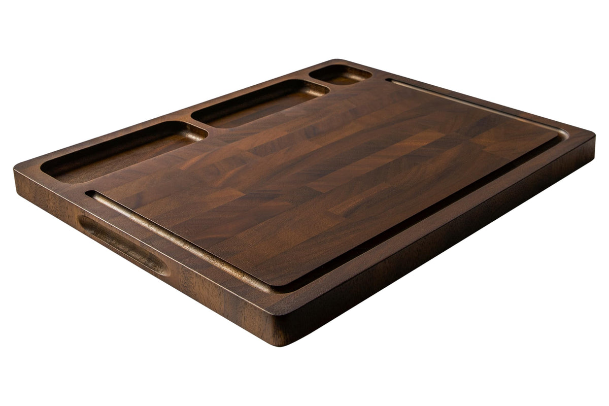 thetchry tabla nogal grano-extremo doble cara para cortar y servir