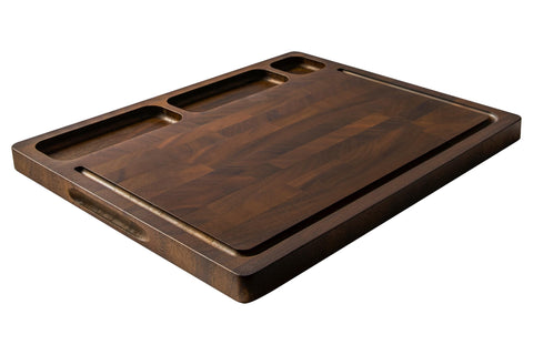 thetchry tabla nogal grano-extremo doble cara para cortar y servir