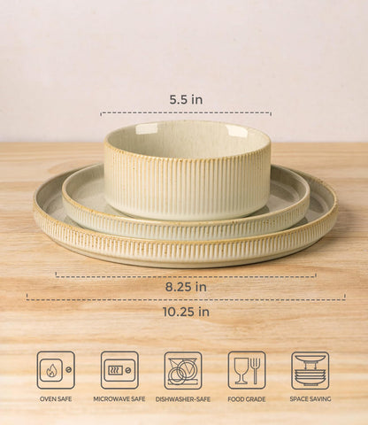 TheTerra diseño artesanal con acabado moteado, ideal para mesa elegante.