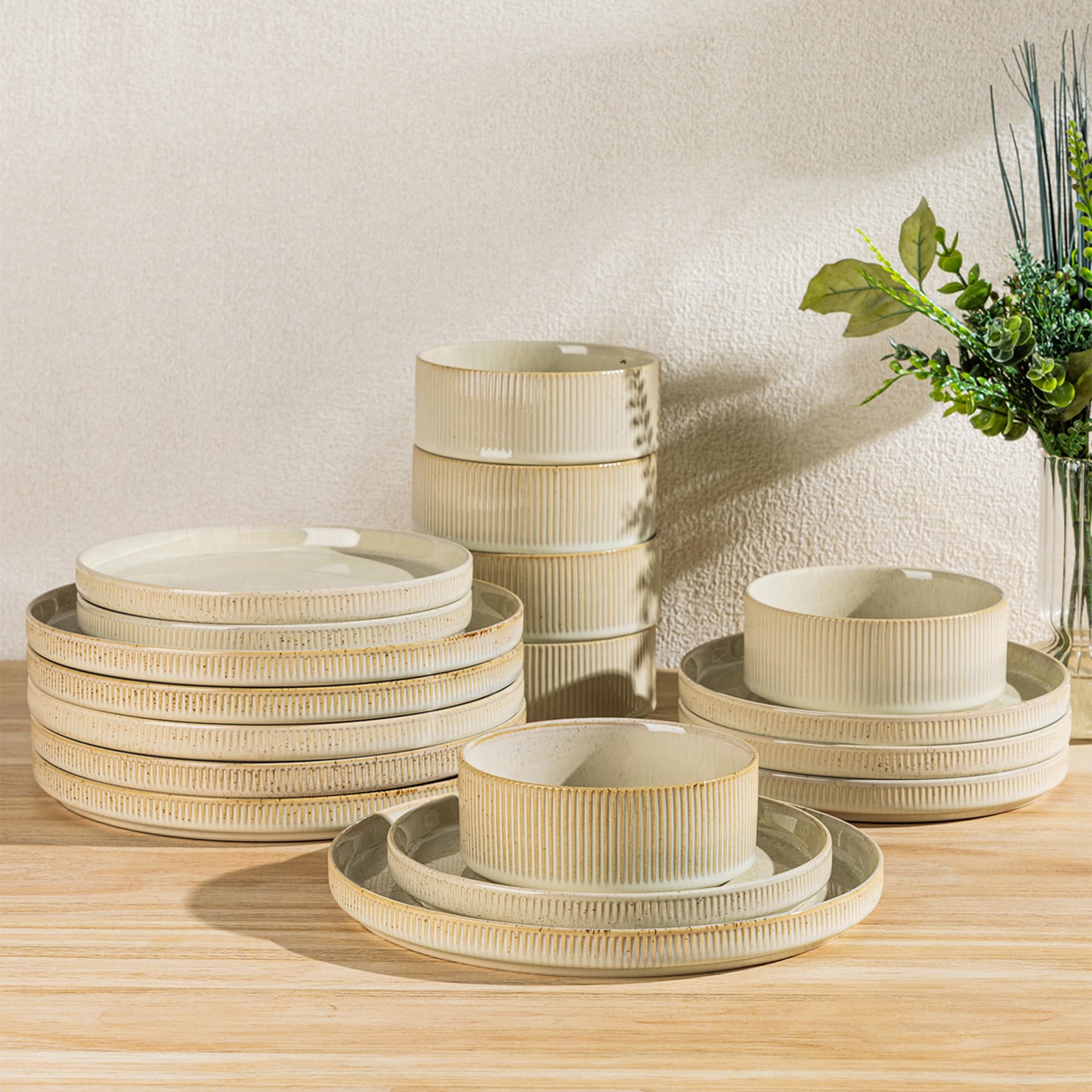TheTerra vajilla cerámica, platos principales, belleza duradera para cada comida.