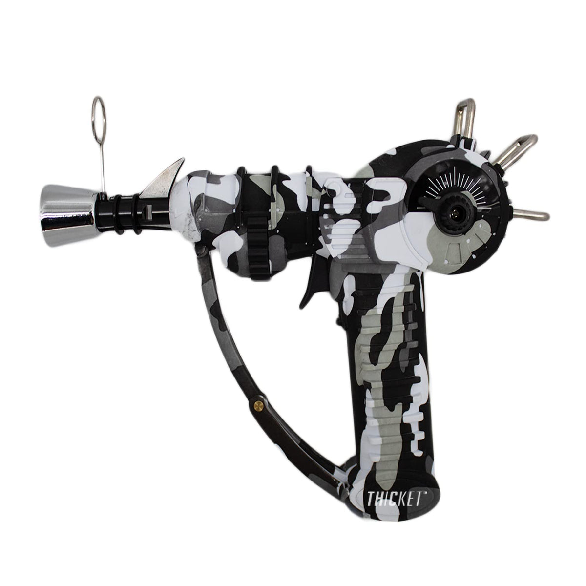 Raygun THiCket, vista frontal, llama ajustable para cocinar o encender fuegos al aire libre.