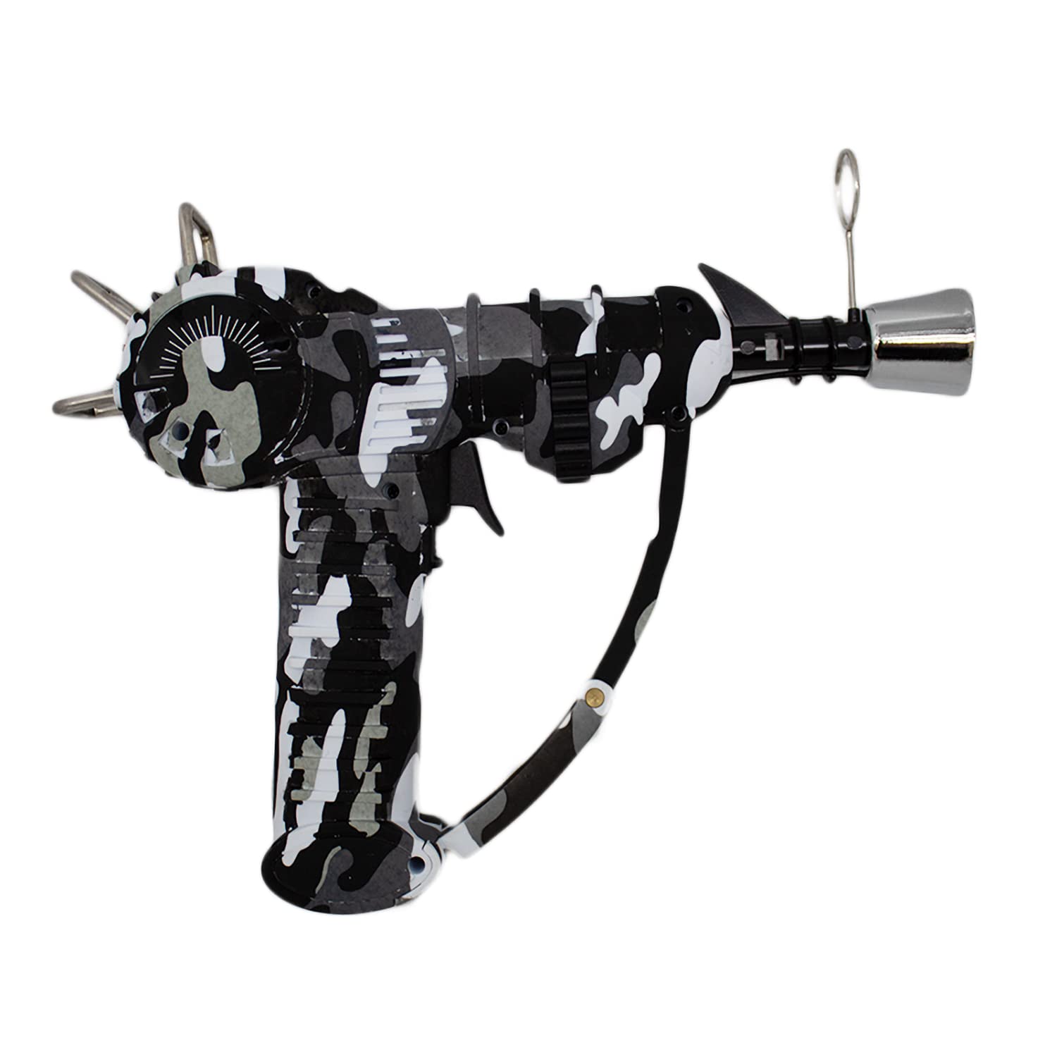 Raygun THiCket, soporte plegable mostrado, ideal para exhibición y uso en exteriores.