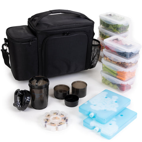 ThinkFit bolsa de almuerzo grande negra para transporte práctico de tus comidas diarias.