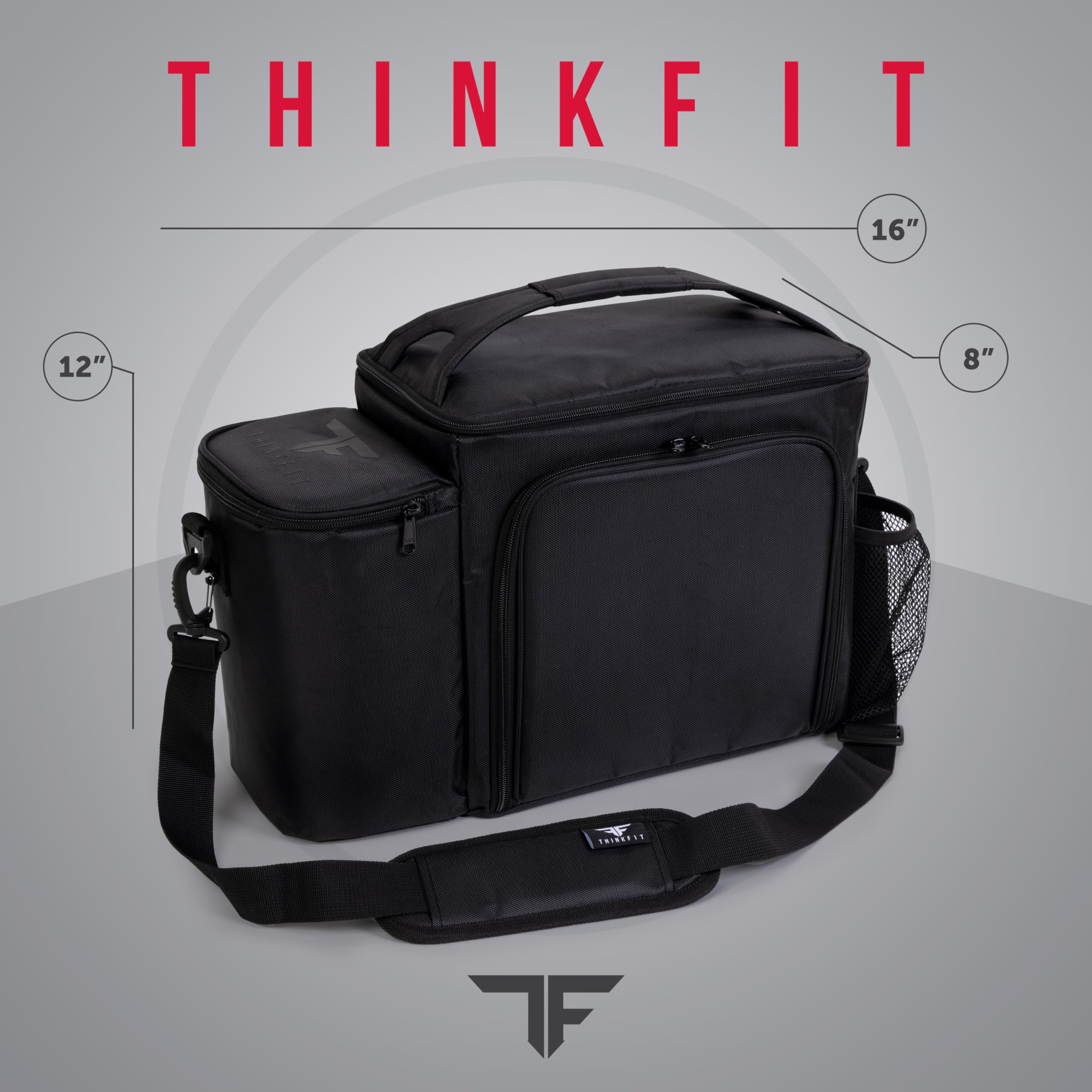 ThinkFit compartimentos para 8 porciones y utensilios.