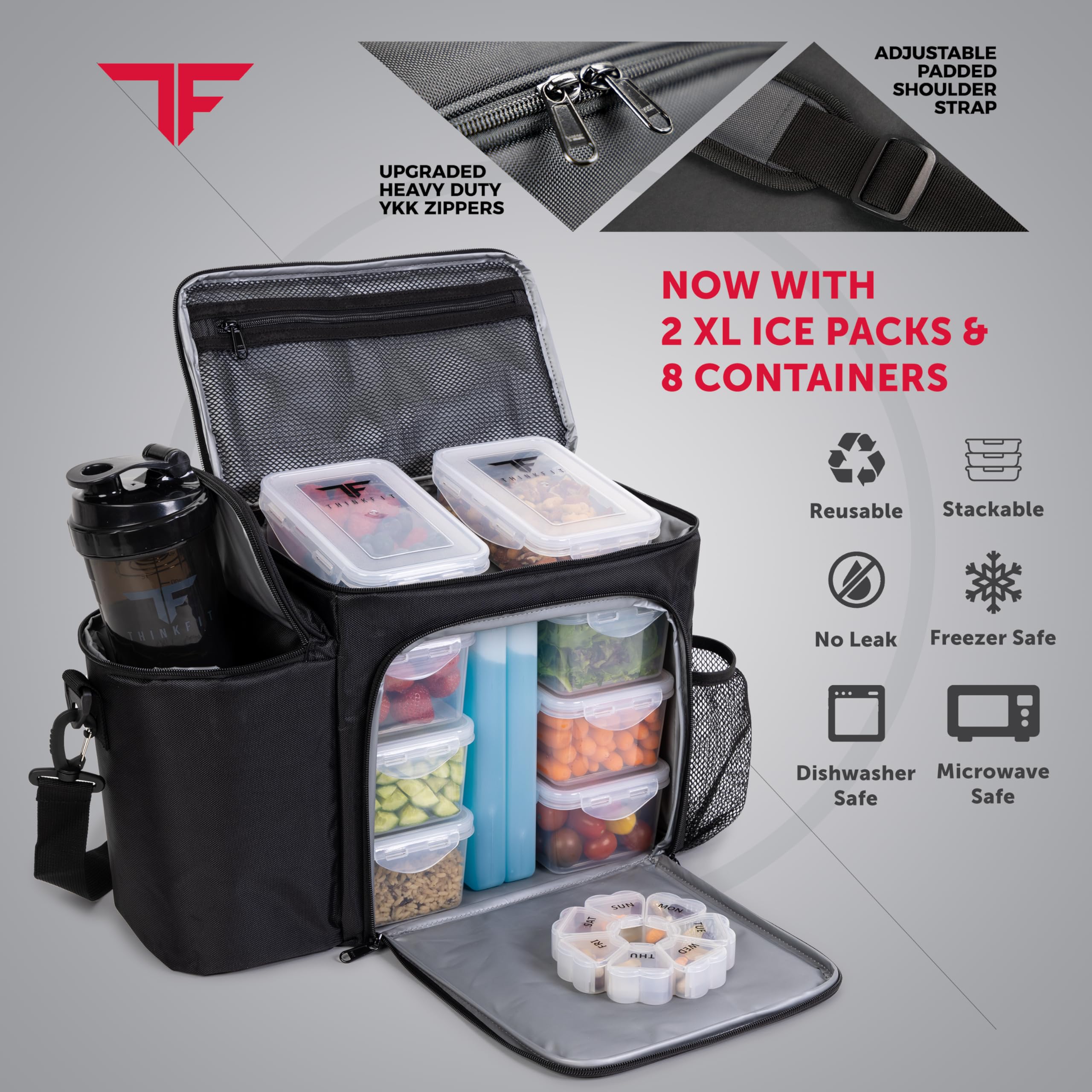 ThinkFit correa para maleta incluida facilita viajar con la bolsa de almuerzo.