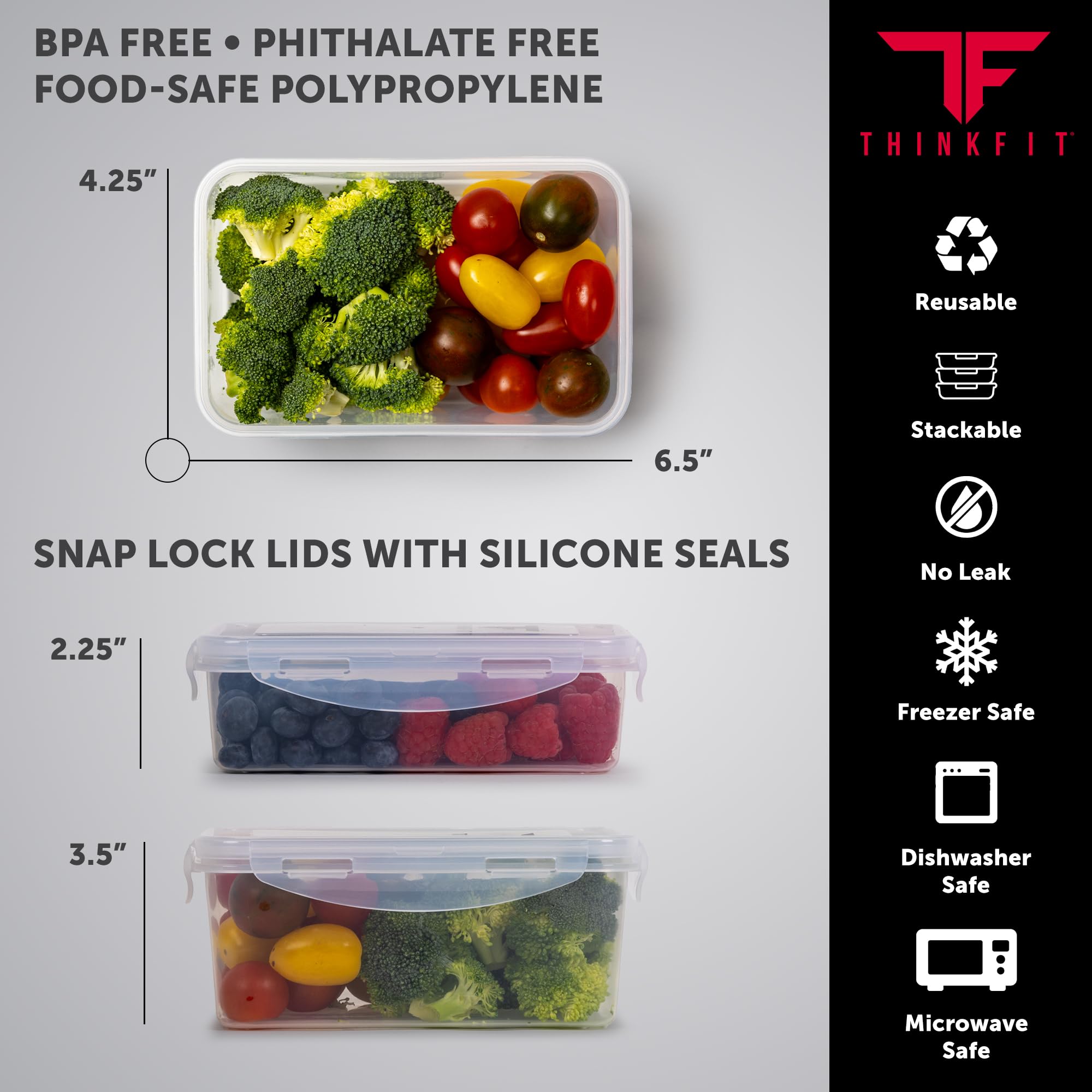 ThinkFit kit de preparación de comidas con accesorios prácticos.