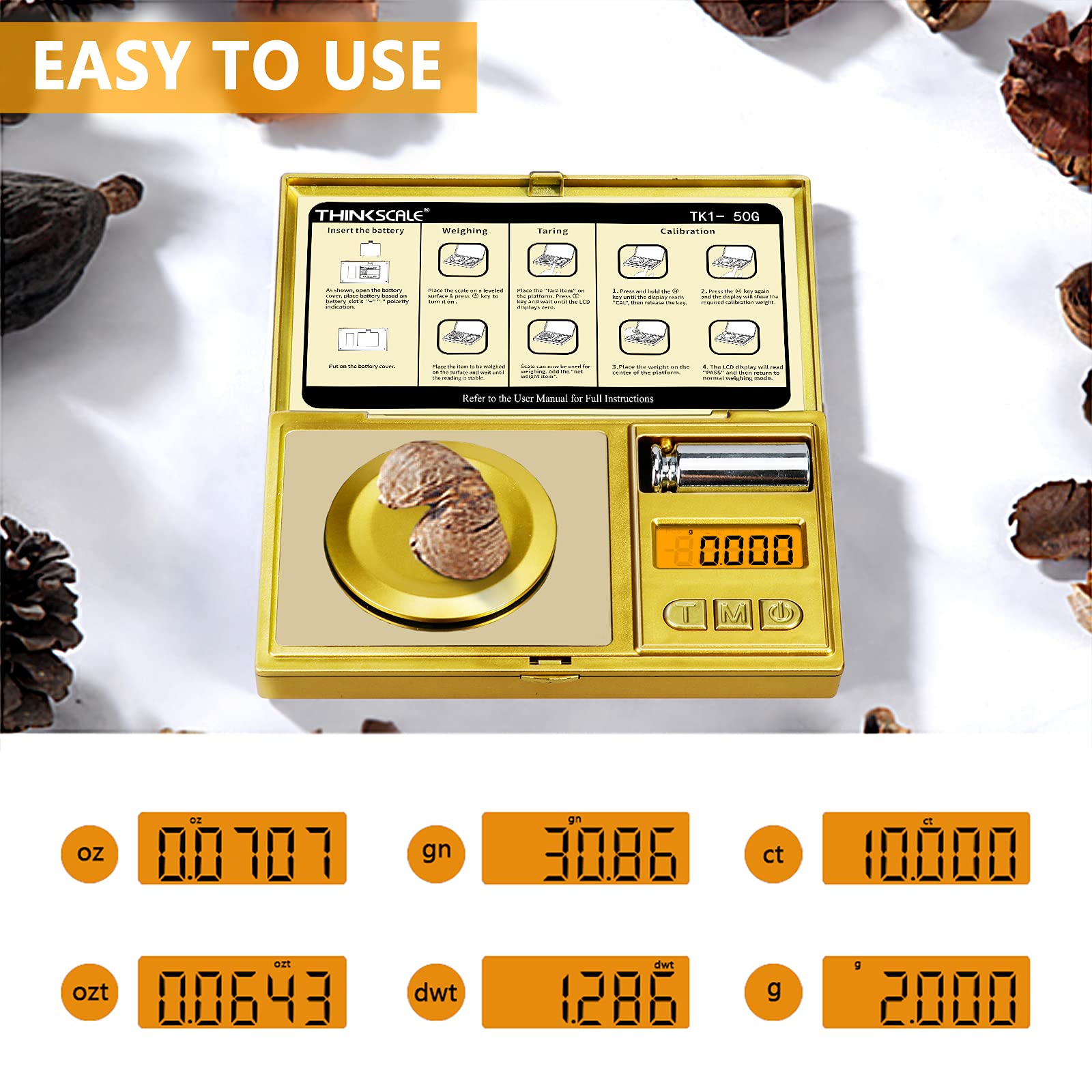 Thinkscale: espátula y cucharita para recoger polvos con precisión.