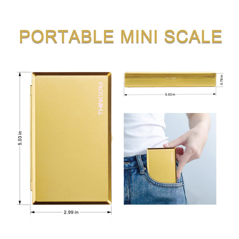 Thinkscale: pilas incluidas y pinzas para muestras pequeñas.