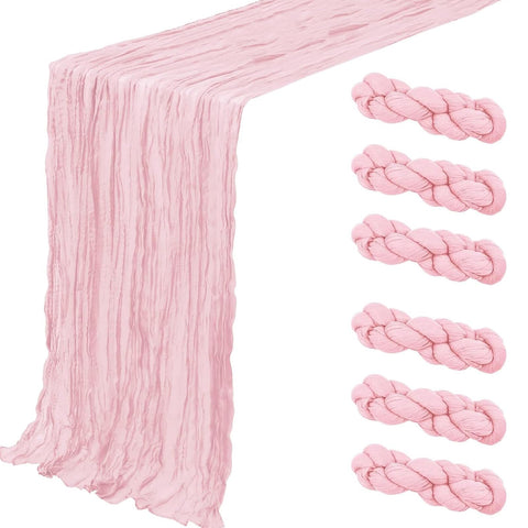ThinkToysLab camino de mesa gasa rosa 35x120 ideal para bodas y fiestas.