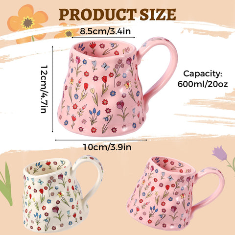 Taza THIRDCUP con diseño floral rosa blanco, ideal para despertar cada mañana.