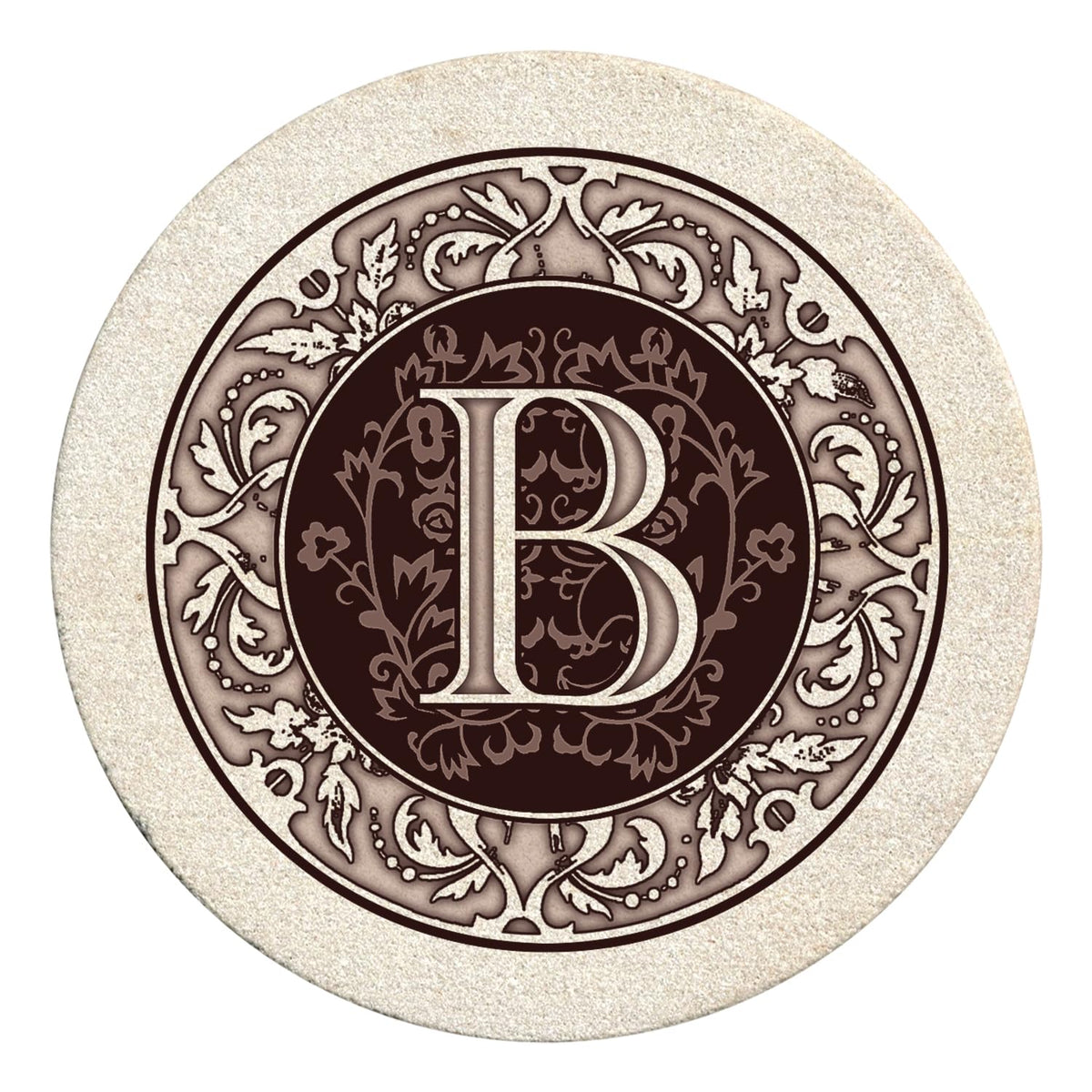 Thirstystone Monograma B posavasos absorbentes para bebidas y condensación.