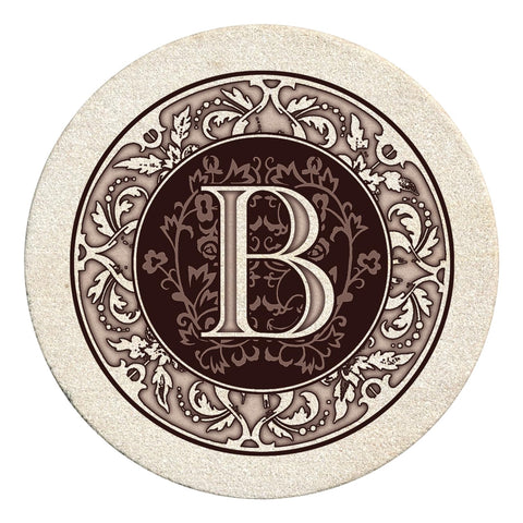 Thirstystone Monograma B posavasos absorbentes para bebidas y condensación.