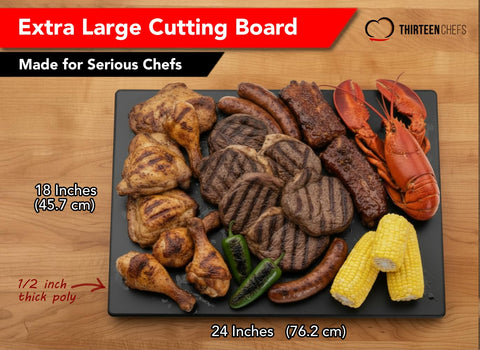 Superficie XL para cortes grandes, Thirteen Chefs, ideal para cocinas profesionales.