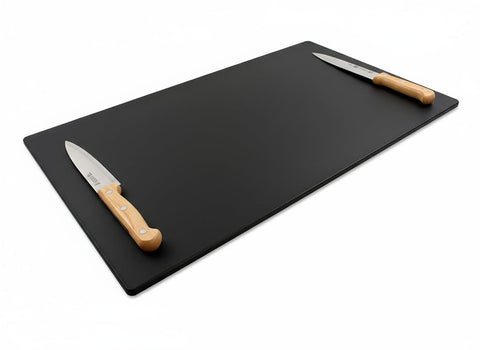 Tabla de cortar Thirteen Chefs 30x18, vista frontal para barbacoas y despiece.
