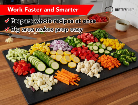 Superficie HDPP Thirteen Chefs 30x18, color negro resistente a manchas.