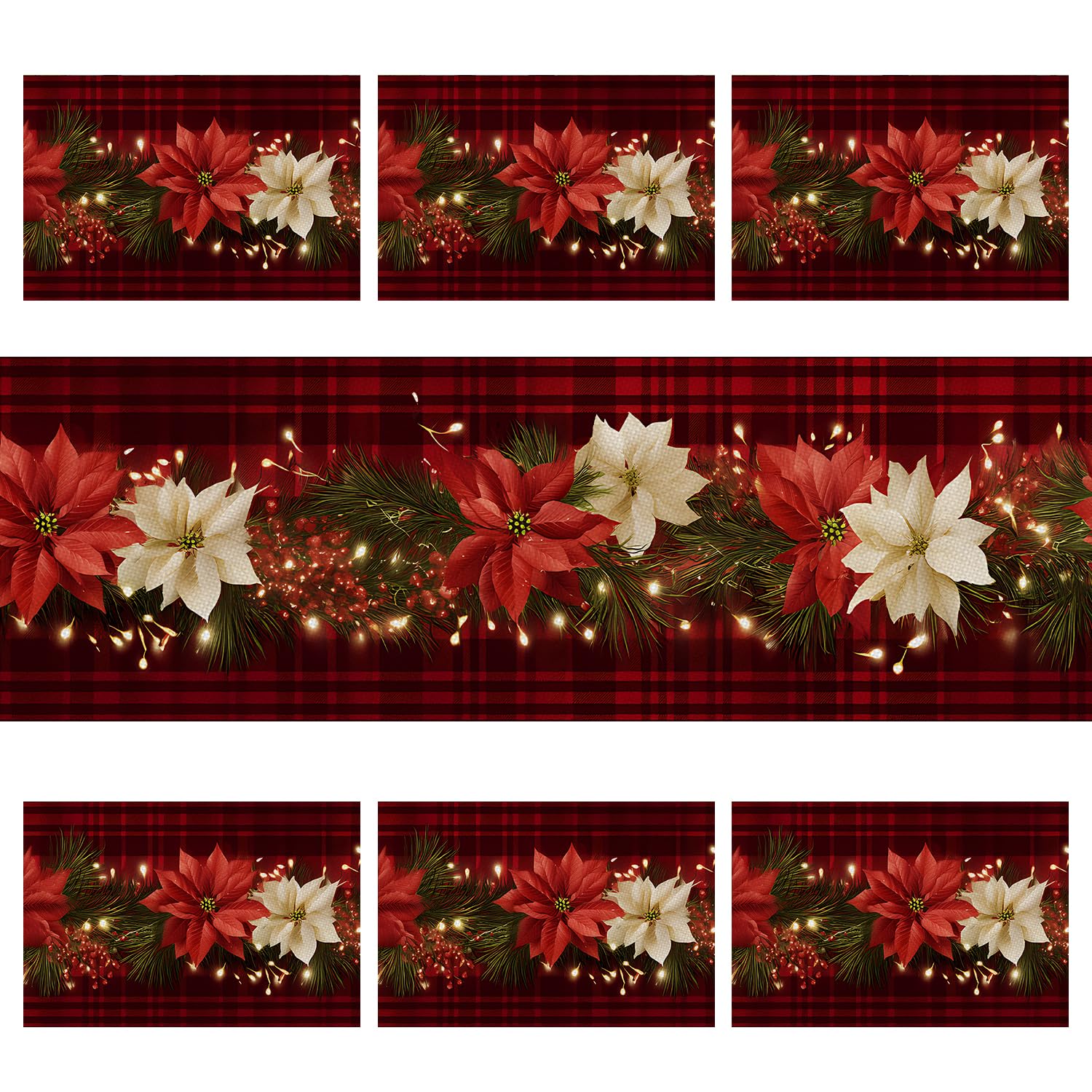 THISFIND detalle de diseño floral con poinsettia para mesa.