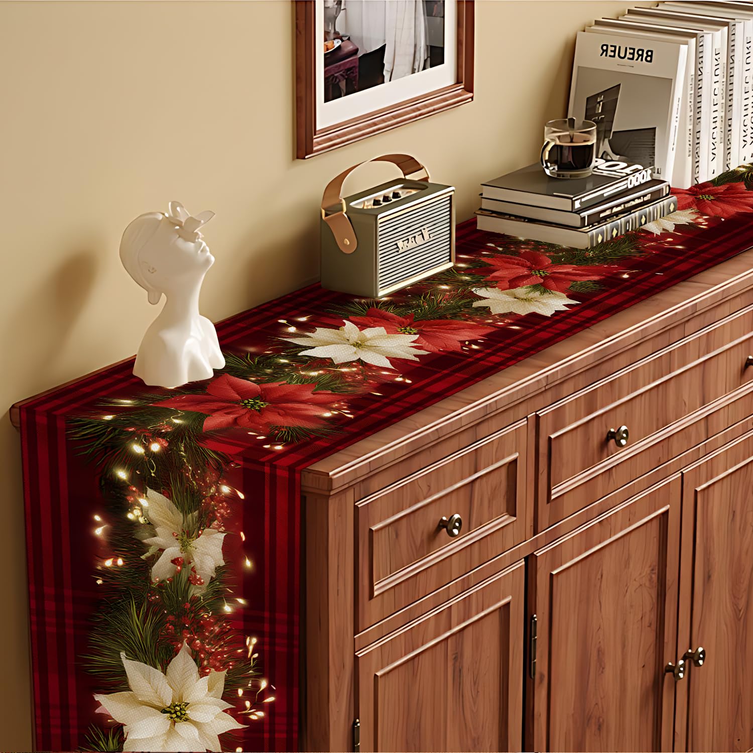 THISFIND individuales de mesa navidad 45x30, resistentes a manchas.
