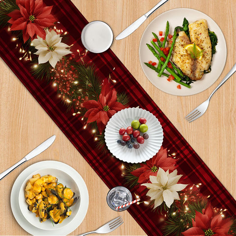 THISFIND individuales de mesa en tono rojo, ideales para cenas festivas.