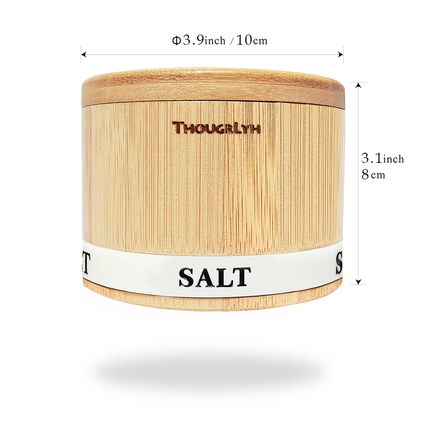 ThougrLyh contenedor sal bambú diseño compacto ideal para cocinas modernas.